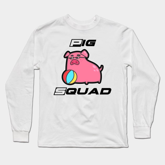 Pig Squad Funny Farm Animal Gift Long Sleeve T-Shirt by chrizy1688